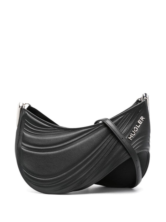 Black Embossed Spiral Cross Body Bag