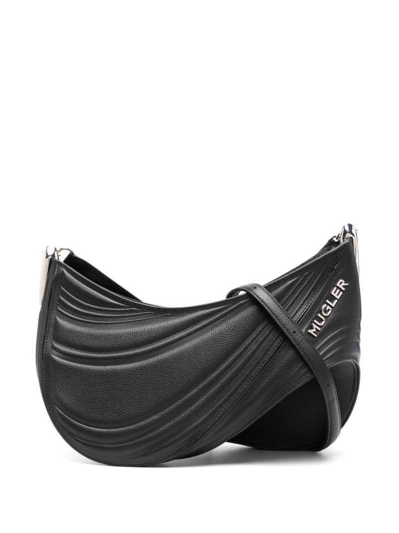 Black Embossed Spiral Cross Body Bag