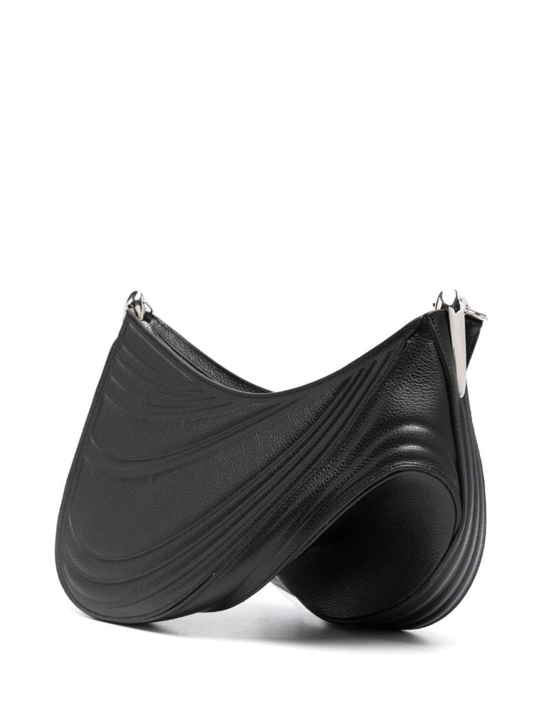 Black Embossed Spiral Cross Body Bag