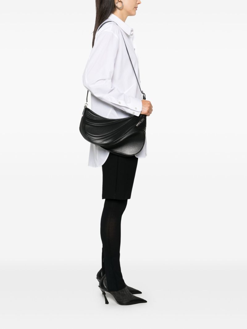Black Embossed Spiral Cross Body Bag