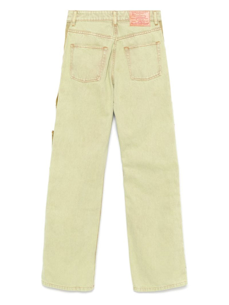 Panelled Straight Jeans