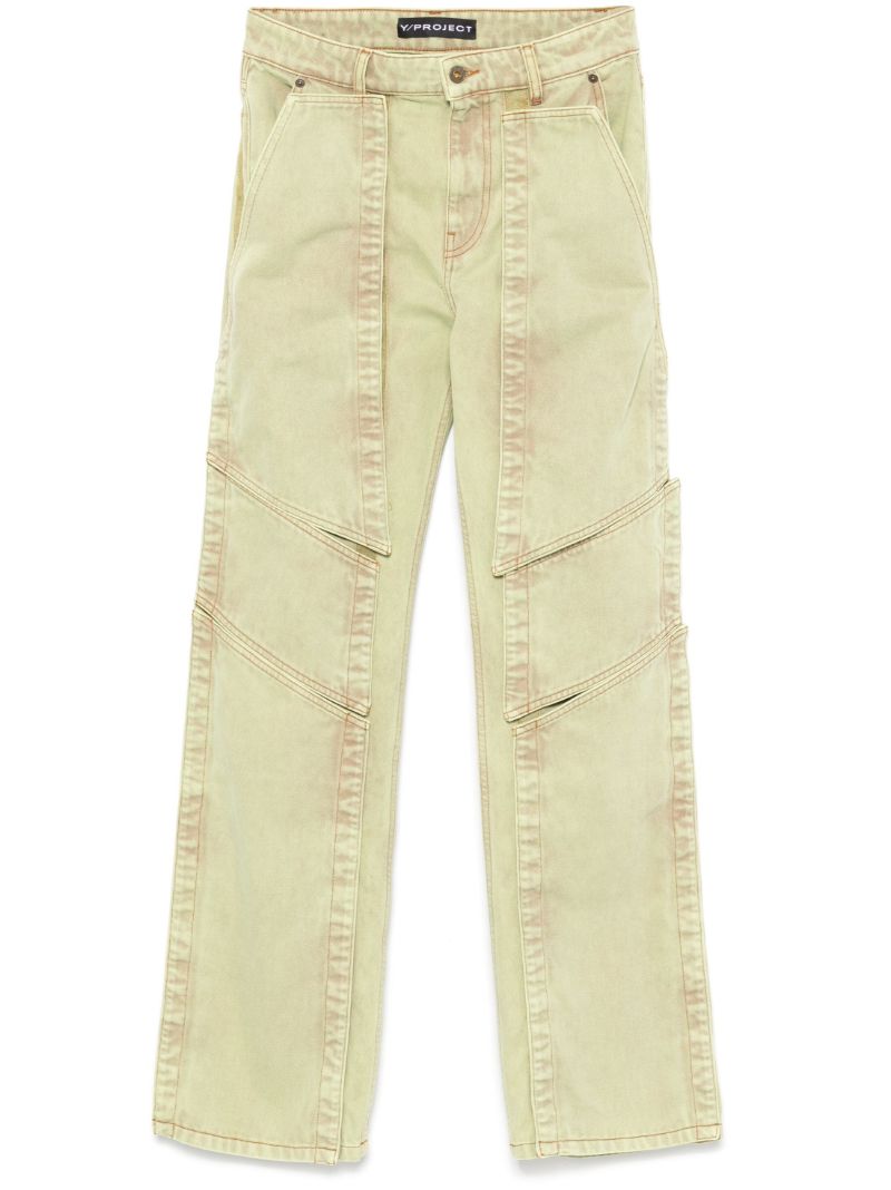 Panelled Straight Jeans