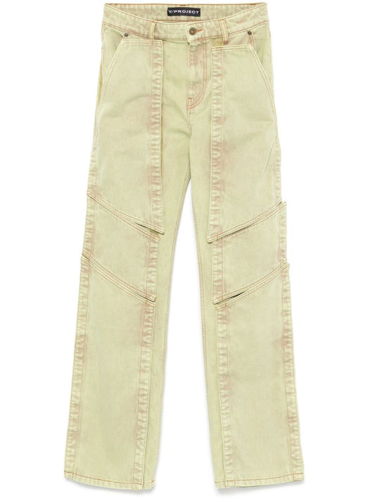 Panelled Straight Jeans