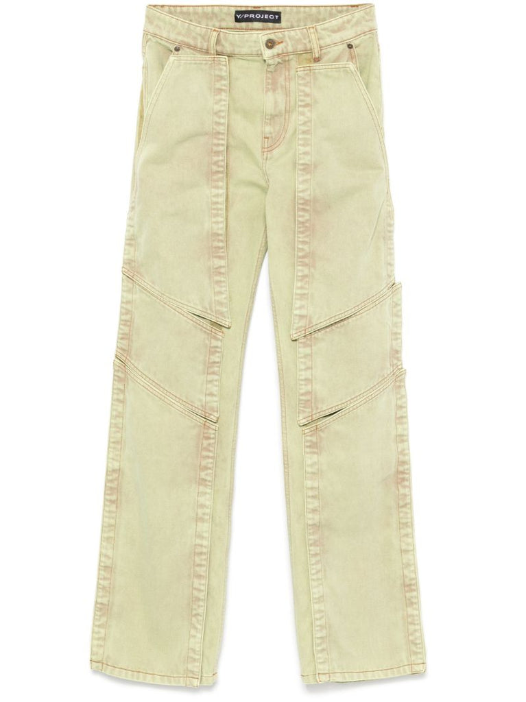 Panelled Straight Jeans