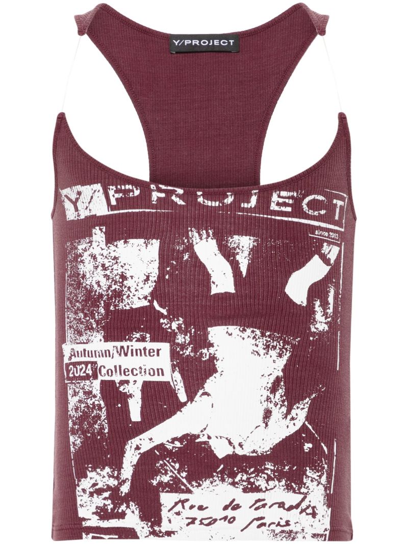 Printed Invisible Strap Tank Top