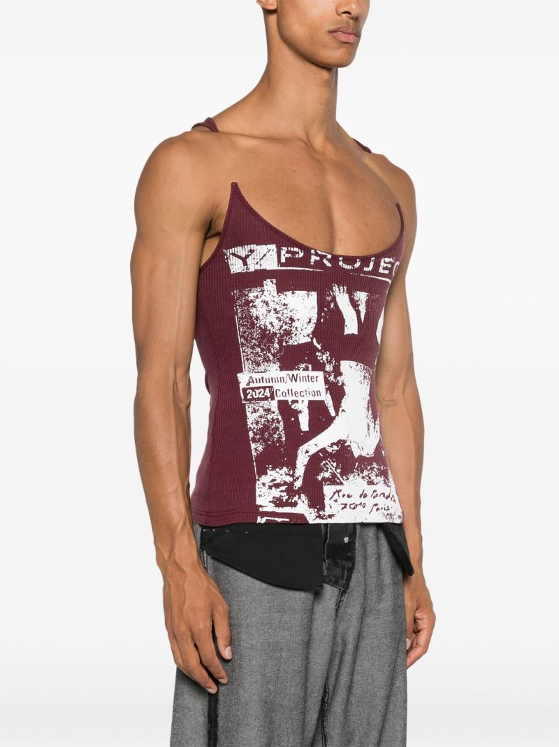 Printed Invisible Strap Tank Top