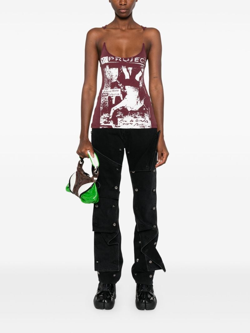 Printed Invisible Strap Tank Top