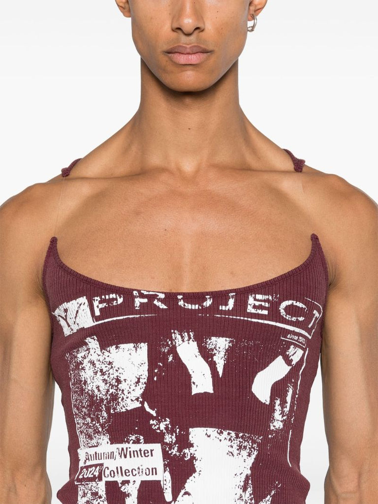 Printed Invisible Strap Tank Top