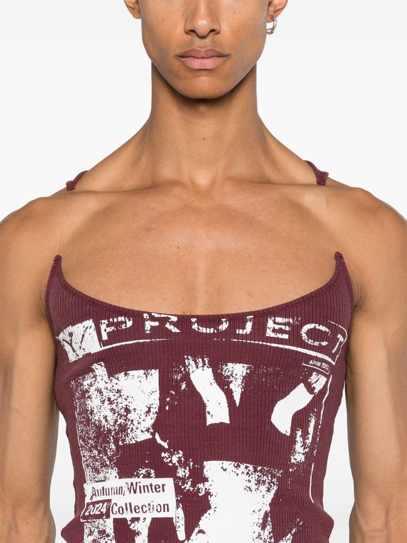 Printed Invisible Strap Tank Top