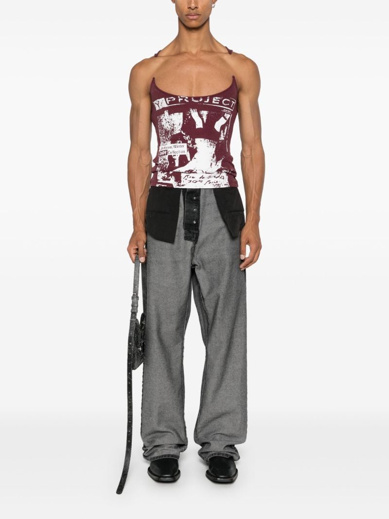 Printed Invisible Strap Tank Top