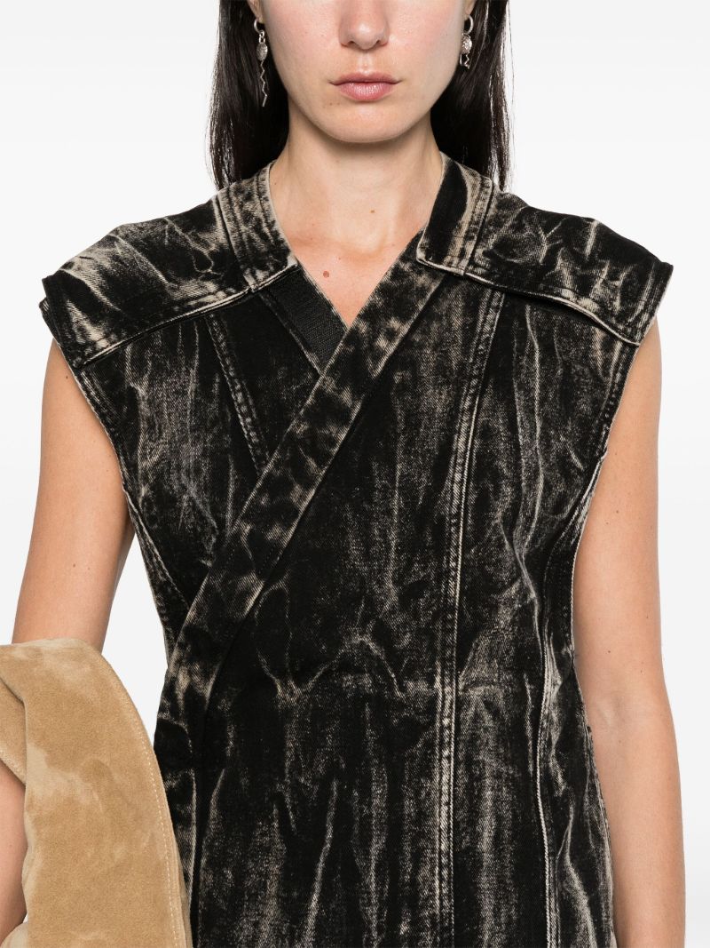 Whiskering Denim Gilet