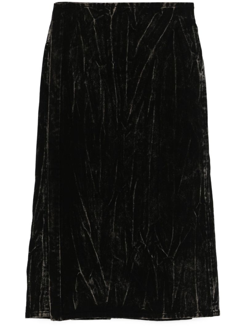 Draped Asymmetric Midi Skirt