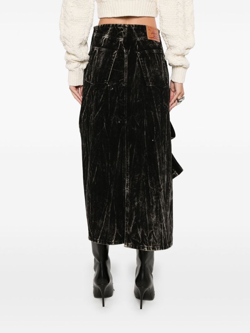 Draped Asymmetric Midi Skirt