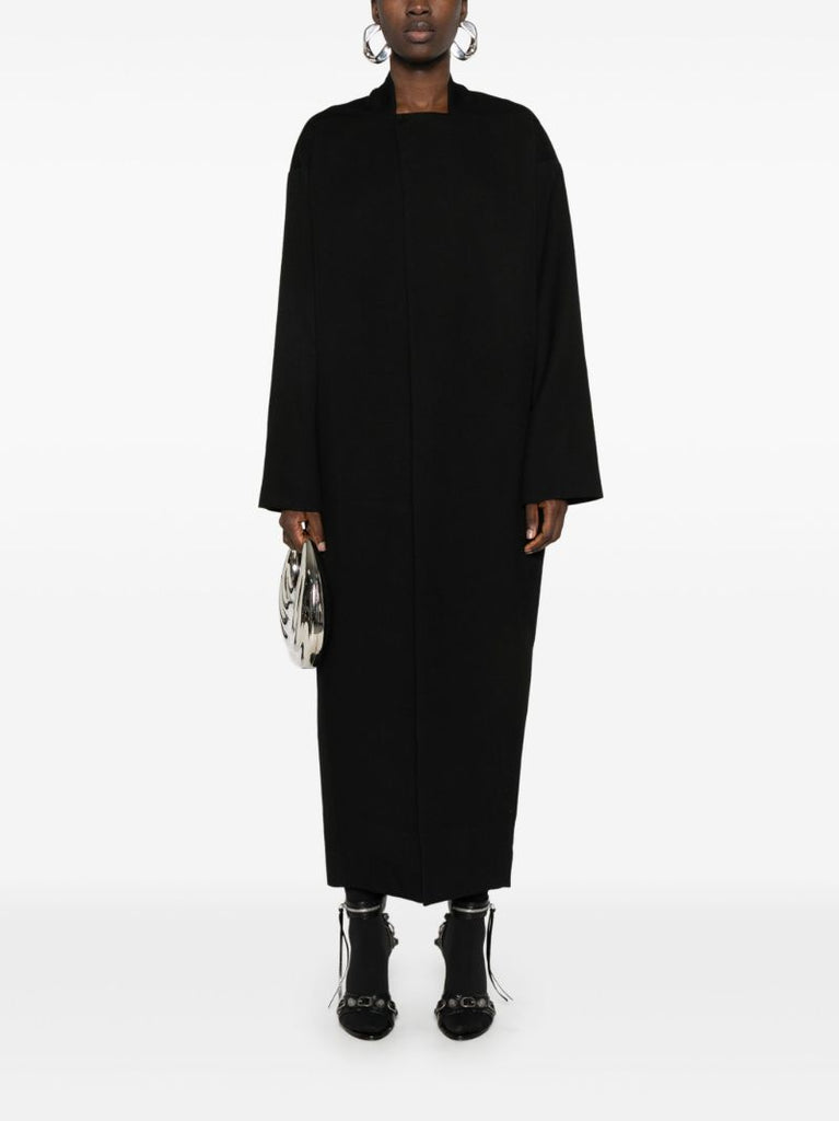 Black Wool Cocoon Coat
