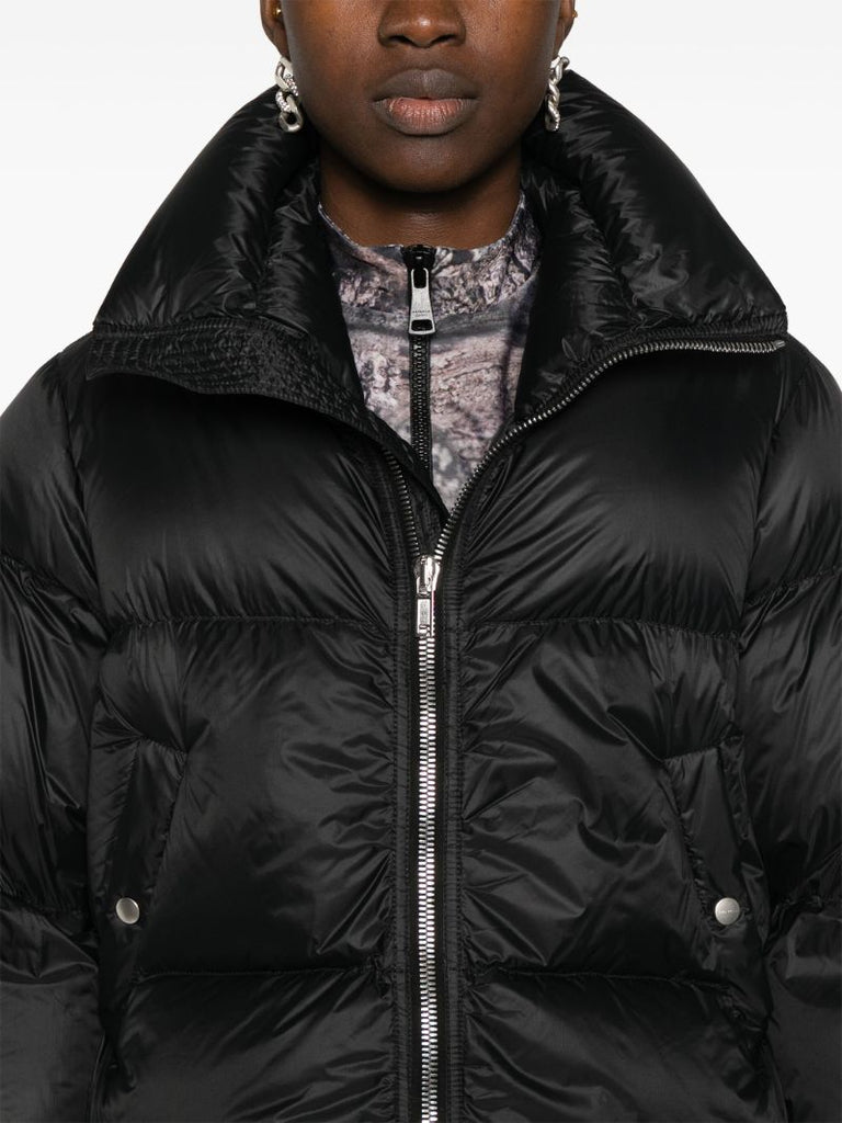 Black Zipped Puffer Jacket