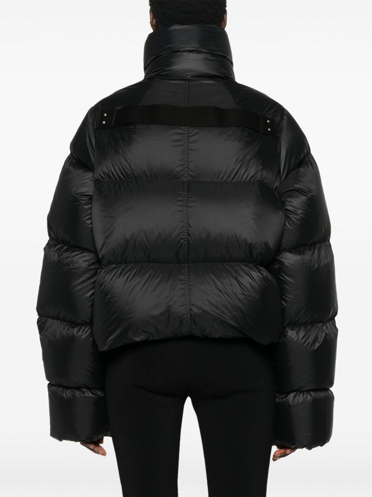 Black Zipped Puffer Jacket
