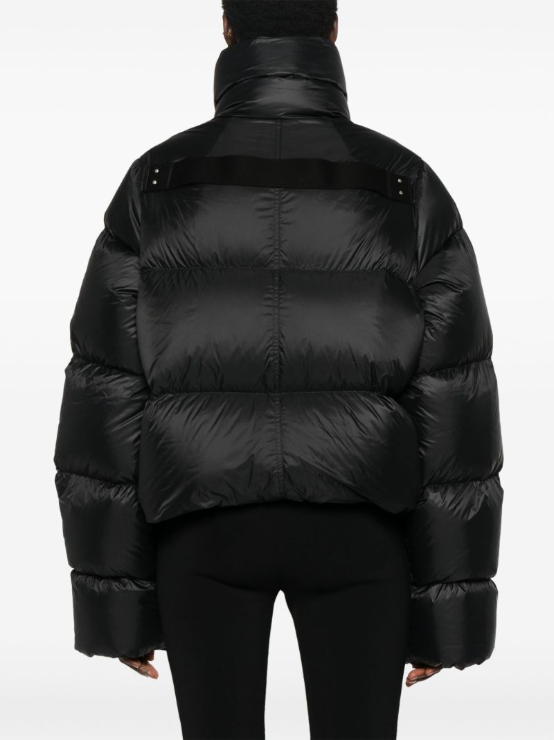 Black Zipped Puffer Jacket