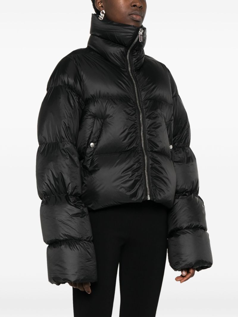 Black Zipped Puffer Jacket