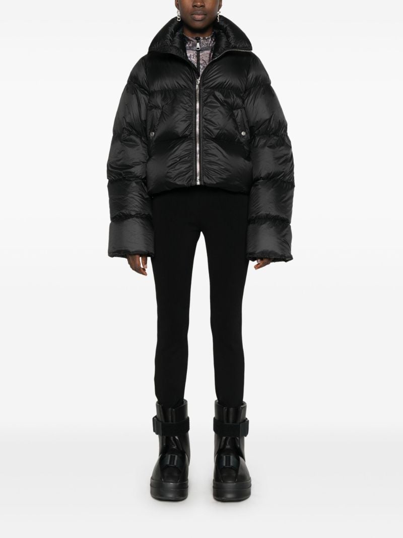 Black Zipped Puffer Jacket