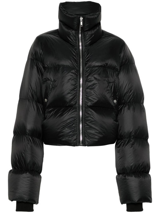 Black Zipped Puffer Jacket