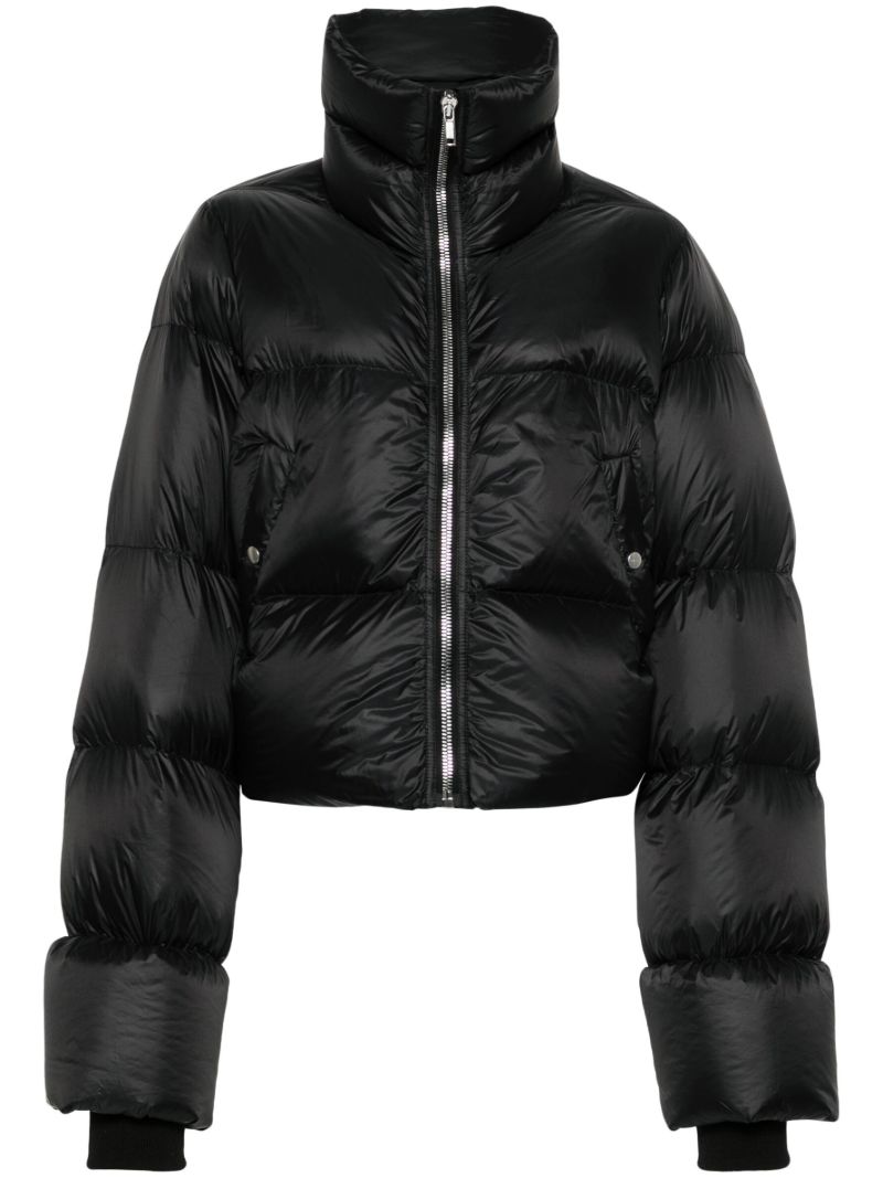 Black Zipped Puffer Jacket