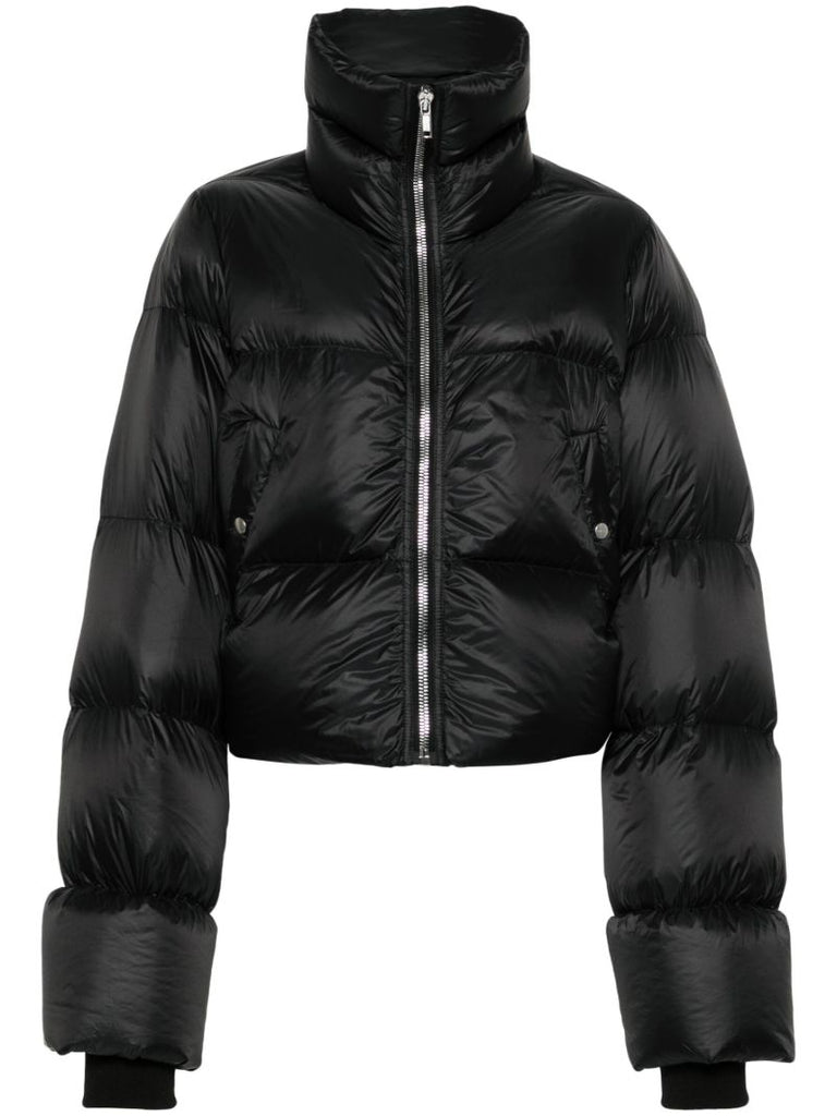 Black Zipped Puffer Jacket