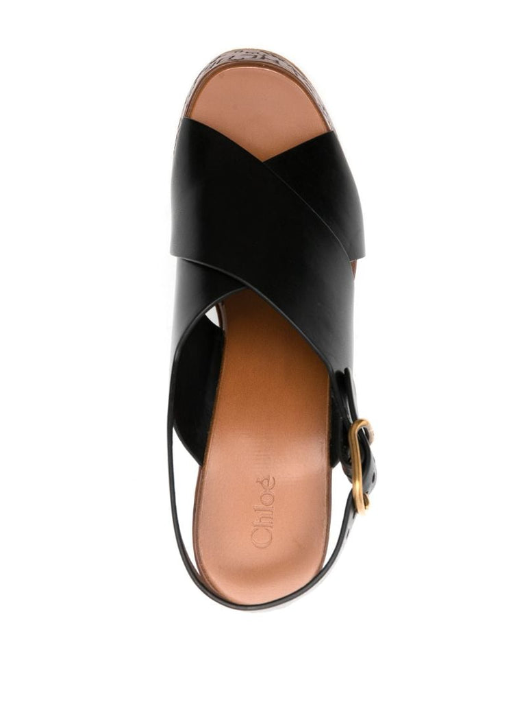Black Maxime 130 Wedge Sandals