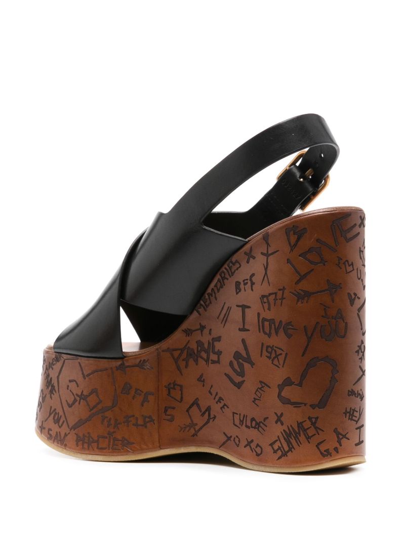 Black Maxime 130 Wedge Sandals