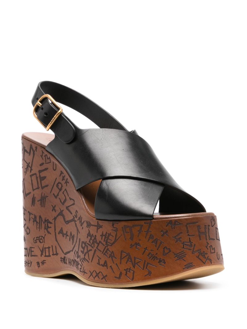 Black Maxime 130 Wedge Sandals