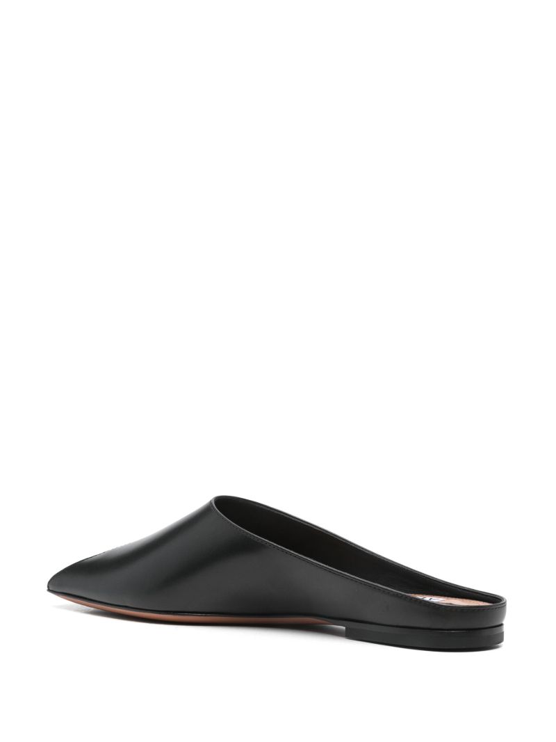 Black Spike Leather Slippers