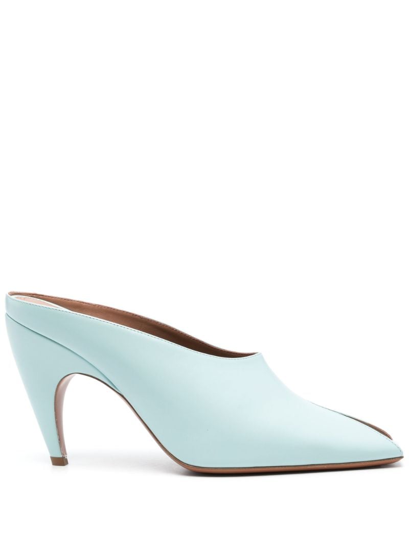 Blue Spike 90 Leather Mules
