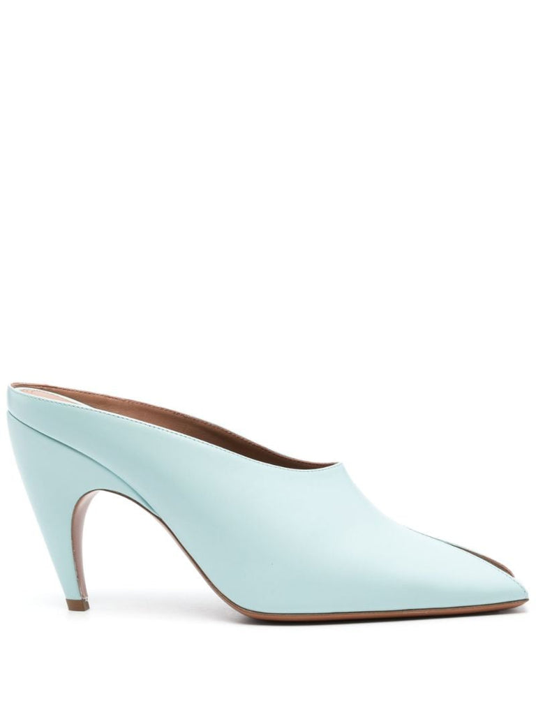Blue Spike 90 Leather Mules