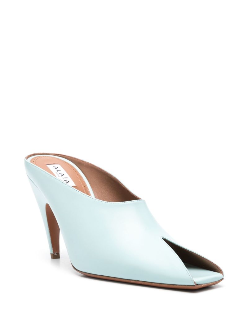 Blue Spike 90 Leather Mules