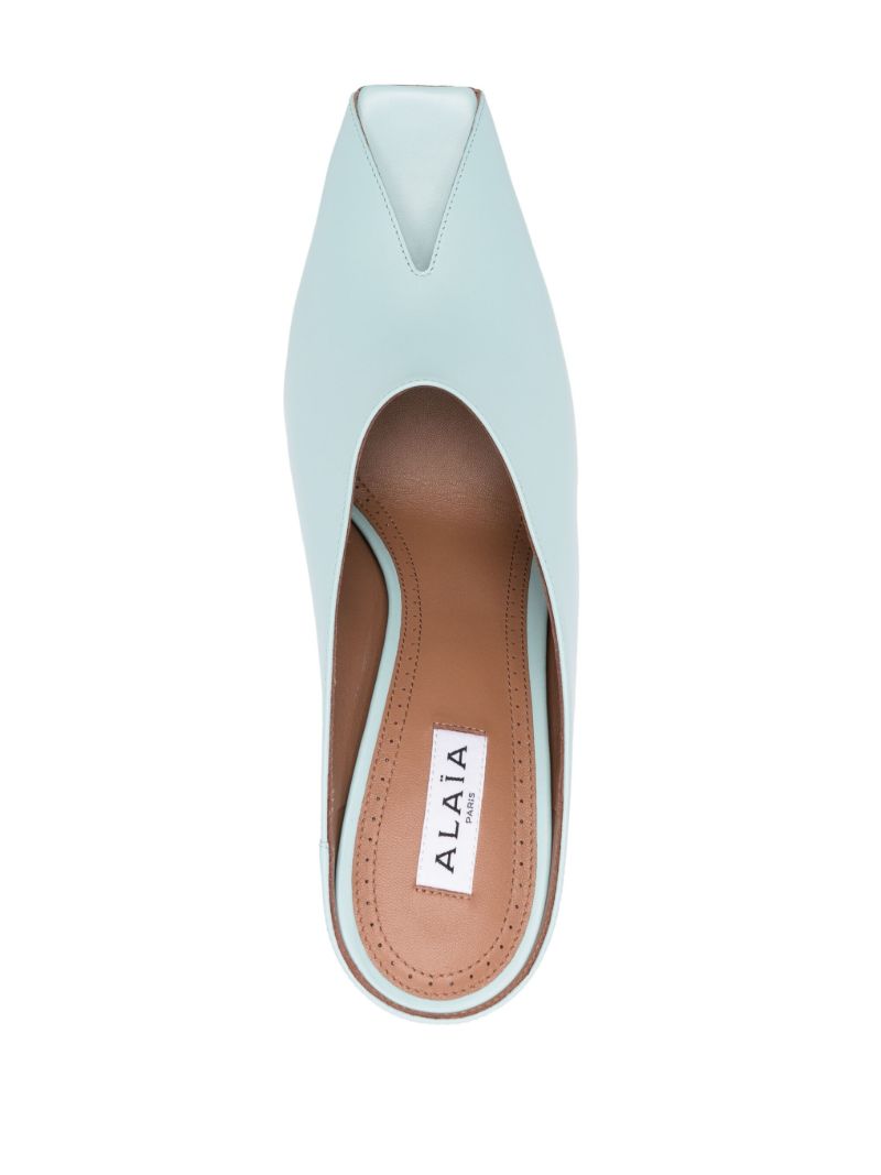 Blue Spike 90 Leather Mules