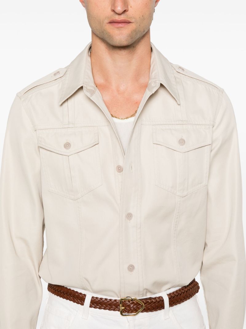 Epaulette Button-down Shirt