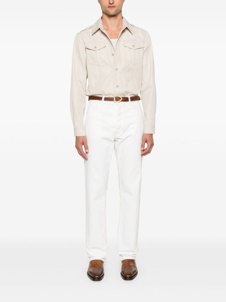 Epaulette Button-down Shirt