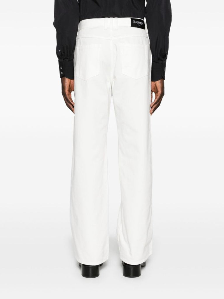 White Mid-rise Straight-leg Jeans
