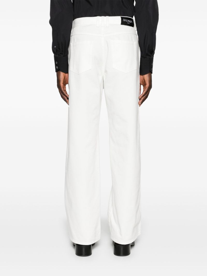 White Mid-rise Straight-leg Jeans