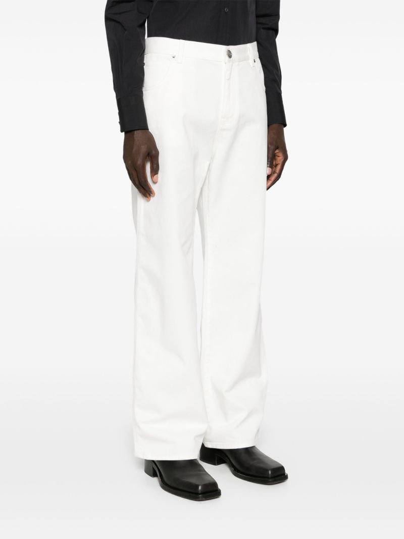 White Mid-rise Straight-leg Jeans
