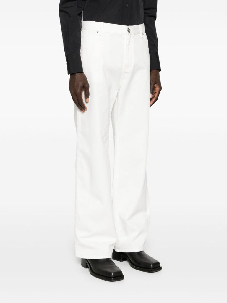 White Mid-rise Straight-leg Jeans