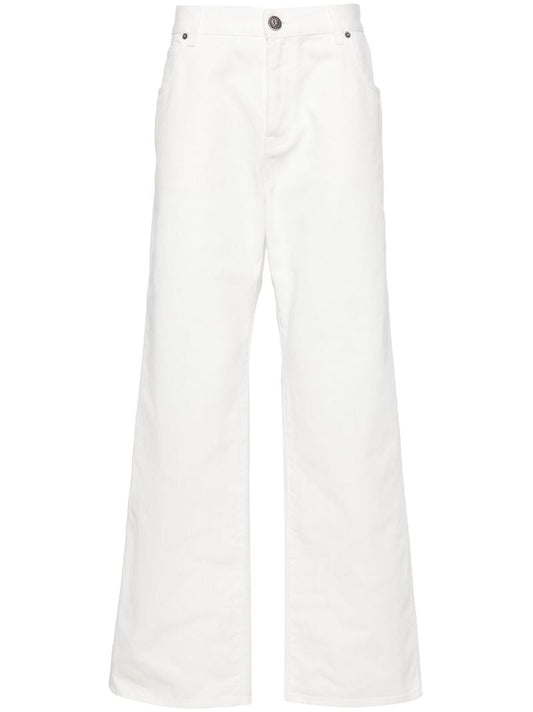 White Mid-rise Straight-leg Jeans