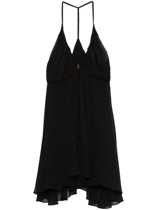Fluted Silk Dress