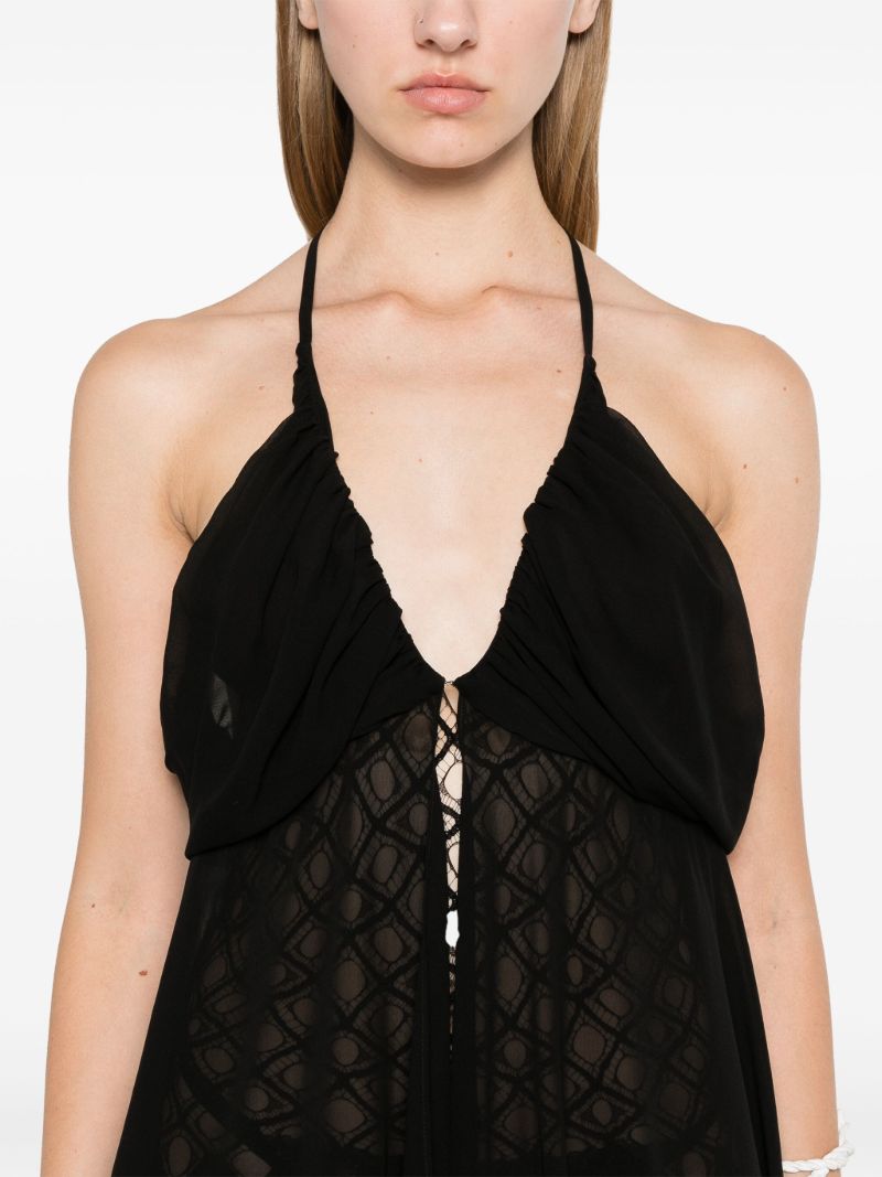 Fluted Silk Dress