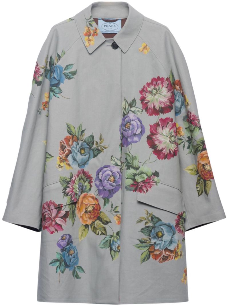 Printed Single-breasted Coat