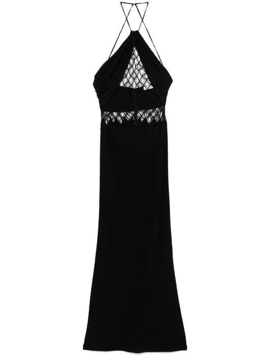 Fluted Silk Column Dress