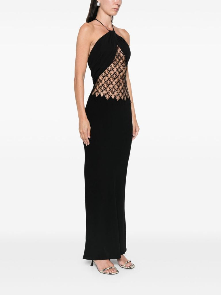 Fluted Silk Column Dress