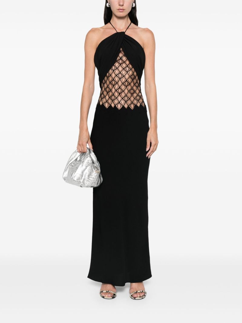Fluted Silk Column Dress