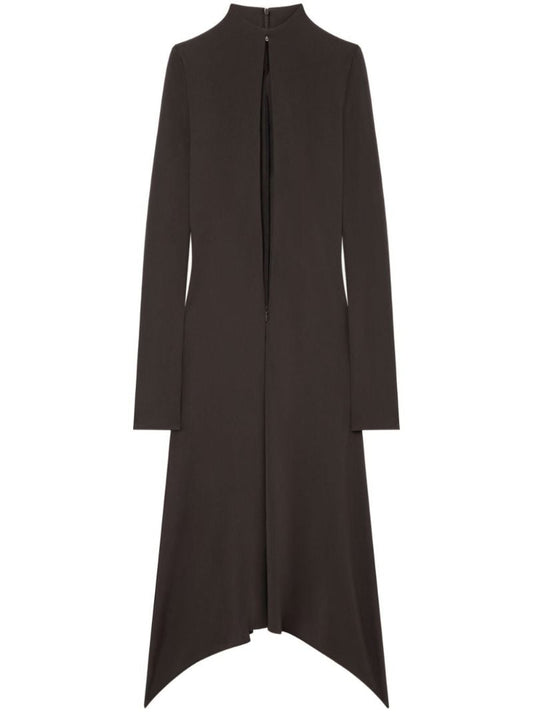 Brown Cut-out Midi Dress