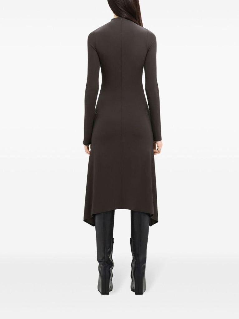 Brown Cut-out Midi Dress