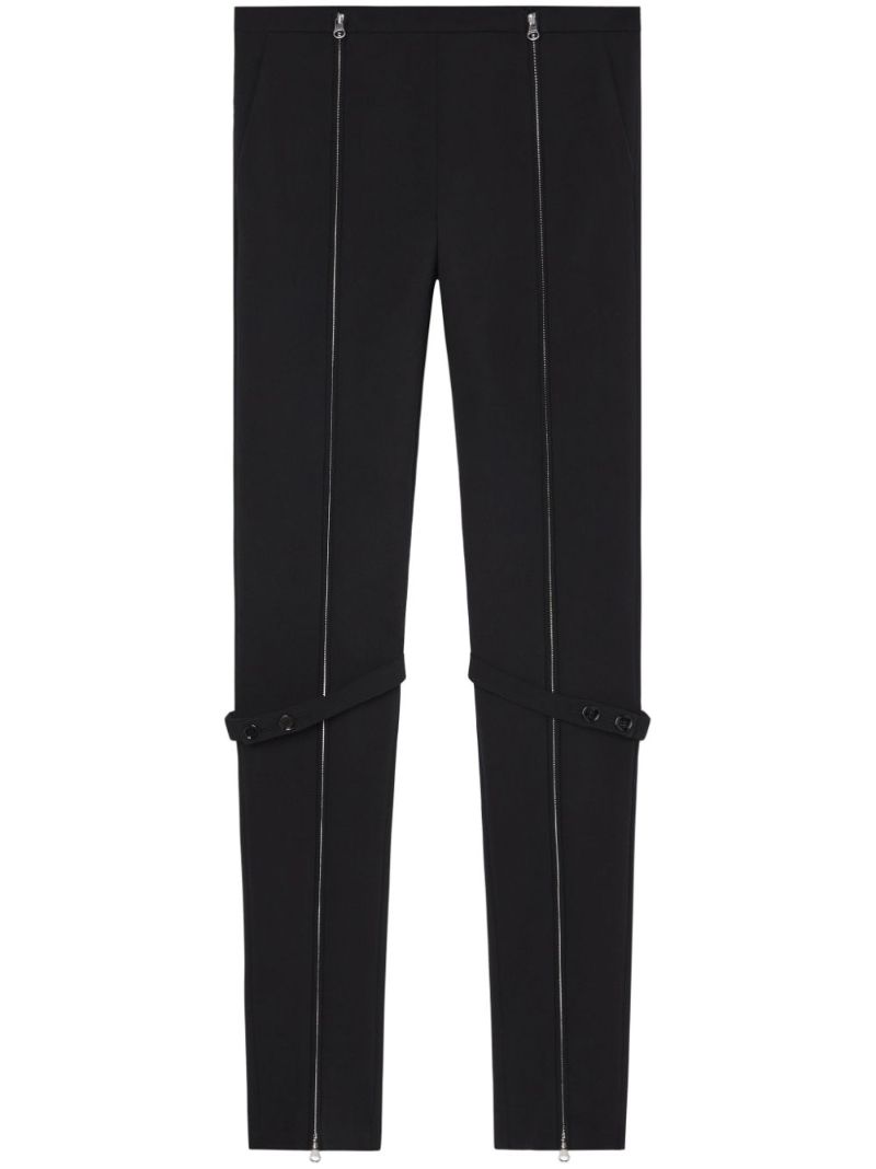 Black Zipped Slim-fit Trousers